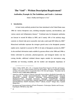 The &ldquo;Anti&rdquo; &ndash; Written Description Requirement?: Antibodies, Example