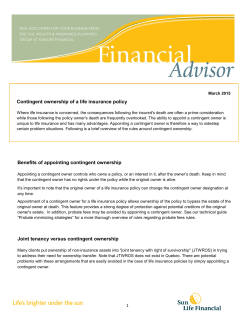 Contingent ownership of a life insurance policy