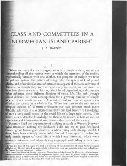 CLASS AND COMMITTEES IN A NORWEGIAN ISLAND PARISH1