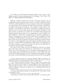 SJV Malloch, The Annals of Tacitus, Book 11 (ed., comm.). Cam