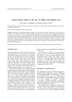 Ancient buried valleys in the city of Tallinn and adjacent area