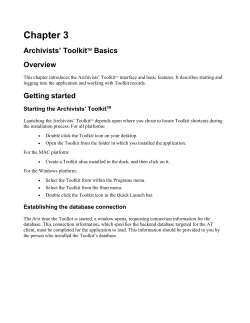 Chapter 3 - Archivists` Toolkit