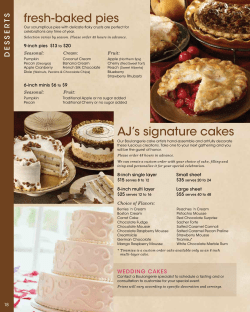 fresh-baked pies AJ`s signature cakes