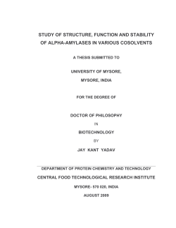 STUDY OF STRUCTURE, FUNCTION AND STABILITY OF ALPHA