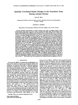 Spatially correlated depth changes in the nearshore zone during