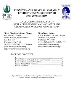 pennsylvania general assembly environmental scorecard 2007