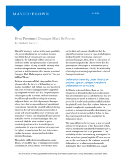 Even Presumed Damages Must Be Proven