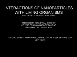 INTERACTIONS OF NANOPARTICLES WITH LIVING ORGANISMS