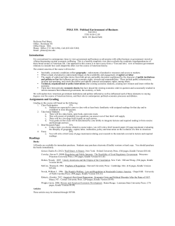 POLI 335: Political Environment of Business Introduction