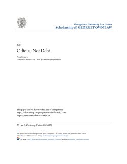 Odious, Not Debt - Scholarship @ GEORGETOWN LAW