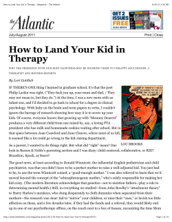 How to Land Your Kid in Therapy - Telluride School District R-1