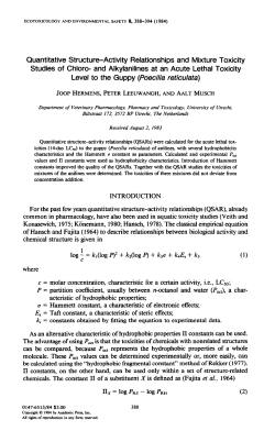 Quantitative Structure-Activity Relationships and Mixture Toxicity