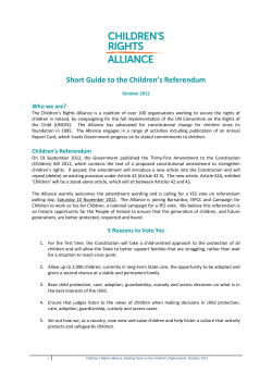 Short Guide to the Children`s Referendum