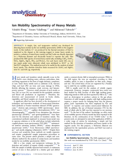 Ion Mobility Spectrometry of Heavy Metals