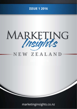 2016 Marketing Insights - Research Association NZ