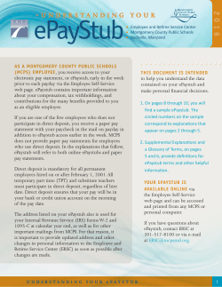 Understanding Your ePaystub - Montgomery County Public Schools
