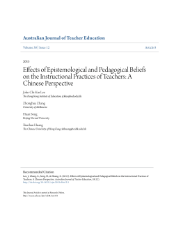 Effects of Epistemological and Pedagogical Beliefs on the