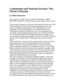 Communism and National Security: The Menace Emerges