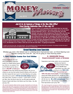 July 2012 - Friends and Family Credit Union