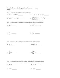 Negative Exponents: Computational Fluency
