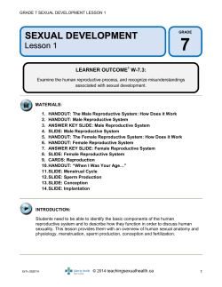 sexual development - Teaching Sexual Health