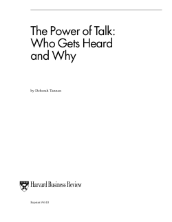 The Power of Talk - Semantic Scholar