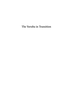 The Yoruba In Transition - Carolina Academic Press