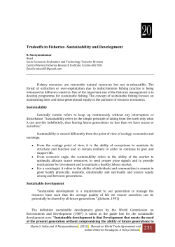 Tradeoffs in Fisheries -Sustainability and Development