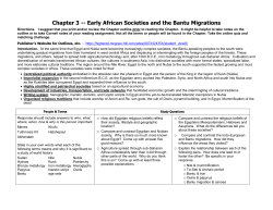 Chapter 3 -- Early African Societies and the Bantu Migrations