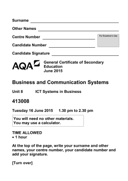 ICT Systems in Business June 2015