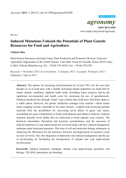 Induced Mutations Unleash the Potentials of Plant Genetic