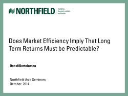 Does Market Efficiency Imply That Long Term Returns Must be
