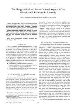 The Geographical and Socio-Cultural Aspects of the Minority of