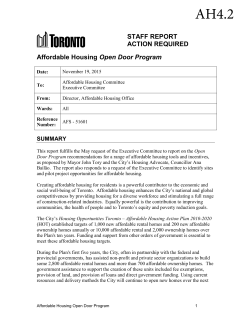 Affordable Housing Open Door Program