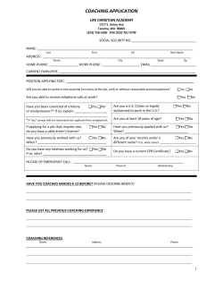 Coaching Application - life center tacoma &ndash; employment