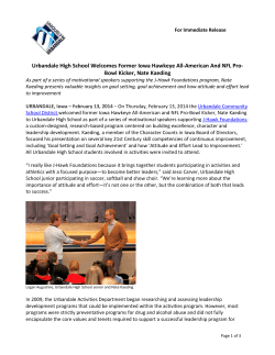 Urbandale High School Welcomes Former Iowa Hawkeye All