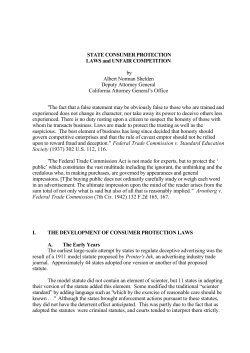 STATE CONSUMER PROTECTION LAWS and UNFAIR