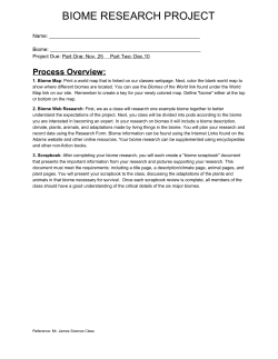 BIOME RESEARCH PROJECT