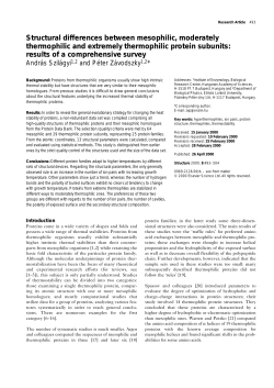 Structural differences between mesophilic, moderately