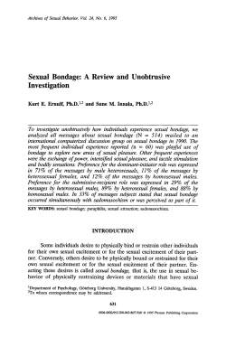 Sexual bondage: A review and unobtrusive
