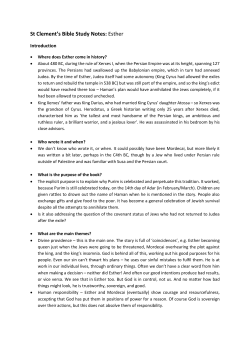 St Clement`s Bible Study Notes: Esther