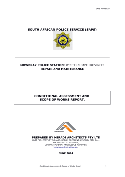 SOUTH AFRICAN POLICE SERVICE (SAPS) CONDITIONAL