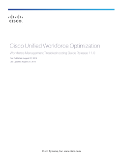 Cisco Unified Workforce Optimization Workforce Management