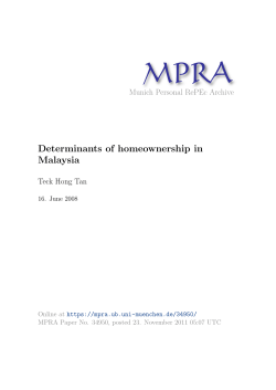 Determinants of homeownership in Malaysia