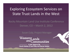 Exploring Eco-Systems Services Potential On State Trust Lands