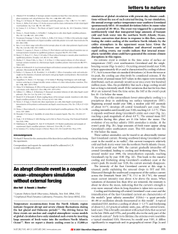 An abrupt climate event in a coupled ocean&plusmn;atmosphere simulation