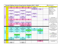 Covenant Wellness Services Group Exercise Schedule 1/9/17