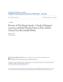 Review of The Margin Speaks: A Study of Margaret Laurence and