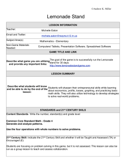 GBL Lesson - Lemonade Stand