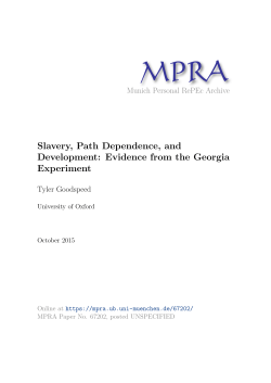 Slavery, Path Dependence, and Development: Evidence from the